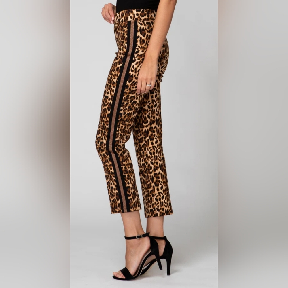 Joseph Ribkoff Amelia Leopard Print Pull On Stretch Trouser Pants. Sz 6